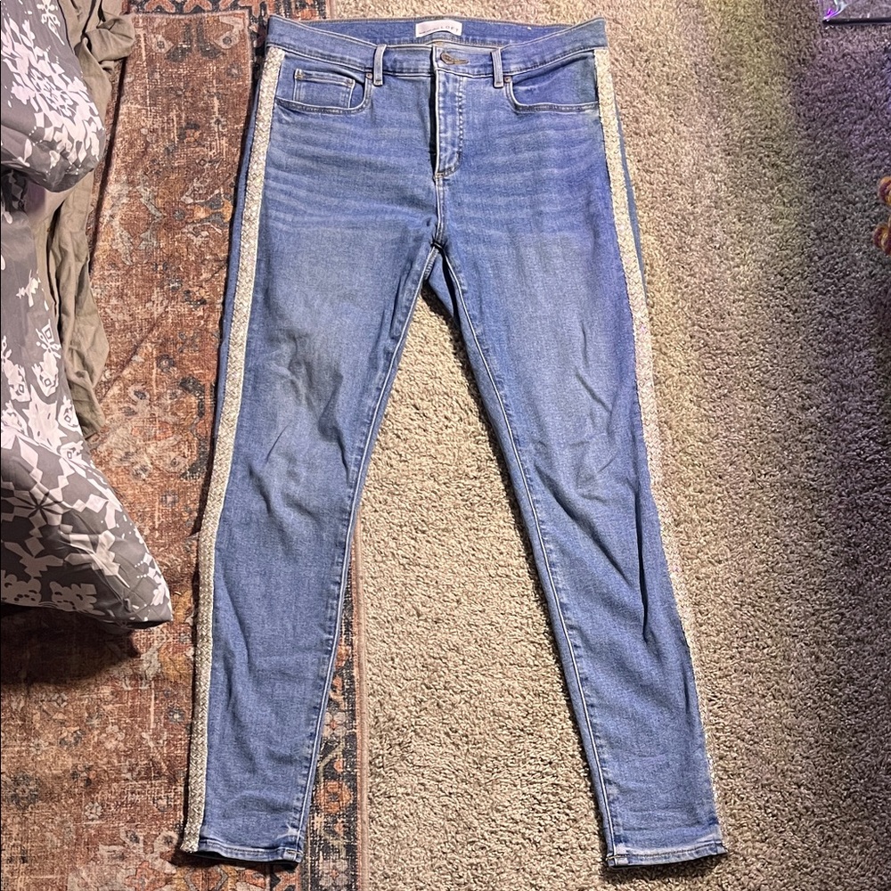 Loft Skinny Jeans sparkle detail